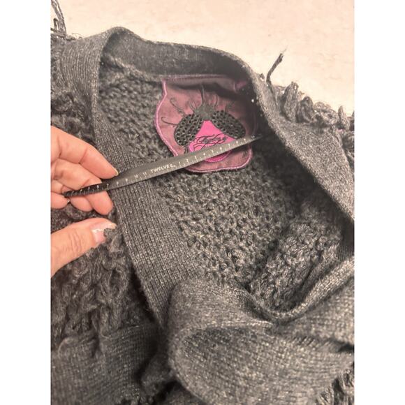 Twelve By Twelve Carpet Rug Cropped Sweater With Tie And Snap - Picture 3 of 7